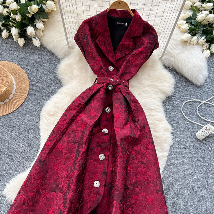 Baroque Bloom Jacquard Midi Dress