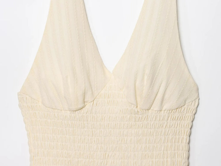Summer Muse Ruffled Halter Mini Dress