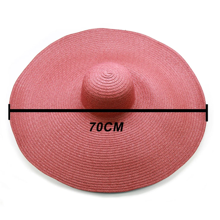 Oversized 70cm Foldable Sun Hat for Women