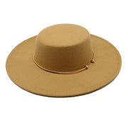 Classic Wide-Brim Fedora with Minimal Gold Accent