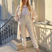 Autumn Trouser Suits High Waisted Office Casual Woman Pants