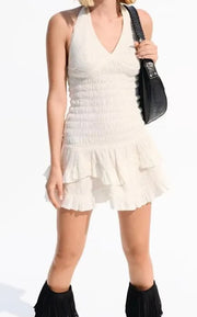 Summer Muse Ruffled Halter Mini Dress