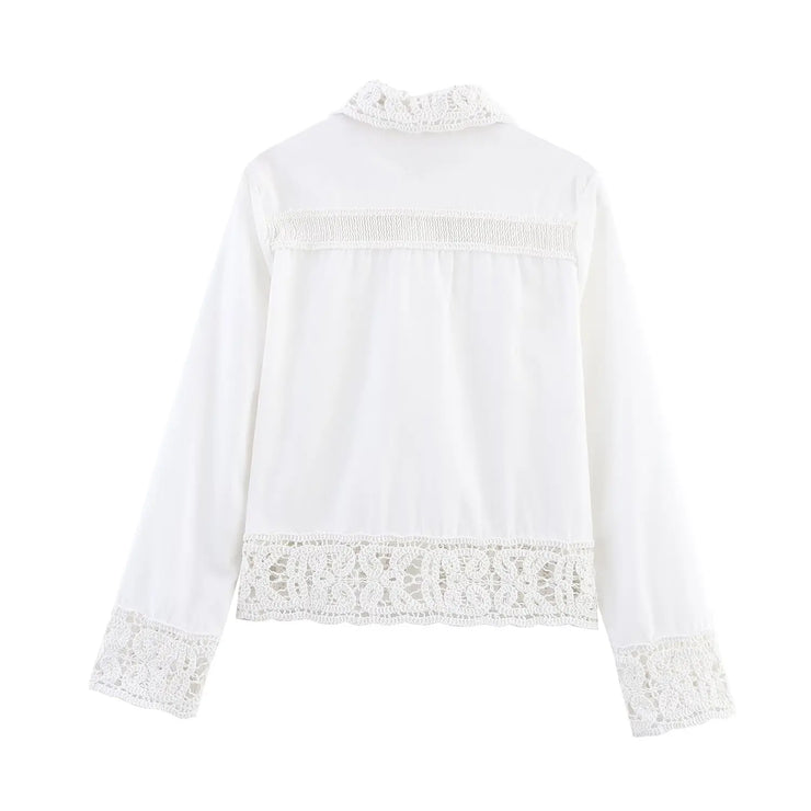 Chantelle Lace Trim Blouse – Classic French Elegance