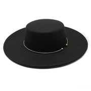 Classic Wide-Brim Fedora with Minimal Gold Accent