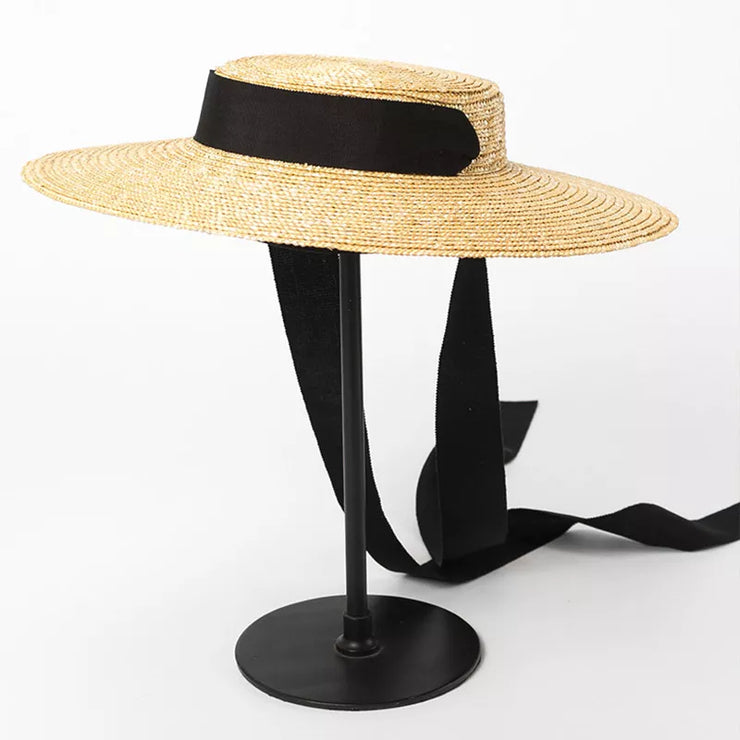 Château Soleil Wide-Brim Ribbon Hat