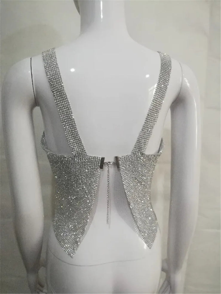 Celestia Crystal Chainmail Crop Top