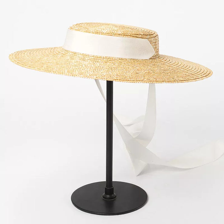 Château Soleil Wide-Brim Ribbon Hat