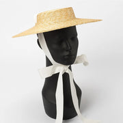 Château Soleil Wide-Brim Ribbon Hat