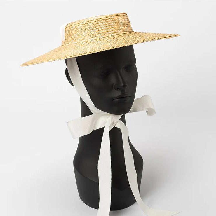 Château Soleil Wide-Brim Ribbon Hat