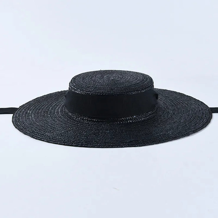 Château Soleil Wide-Brim Ribbon Hat