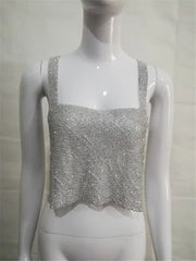 Celestia Crystal Chainmail Crop Top