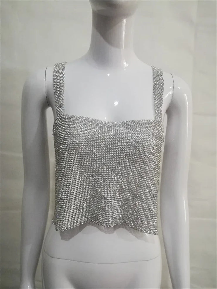Celestia Crystal Chainmail Crop Top