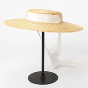 Château Soleil Wide-Brim Ribbon Hat
