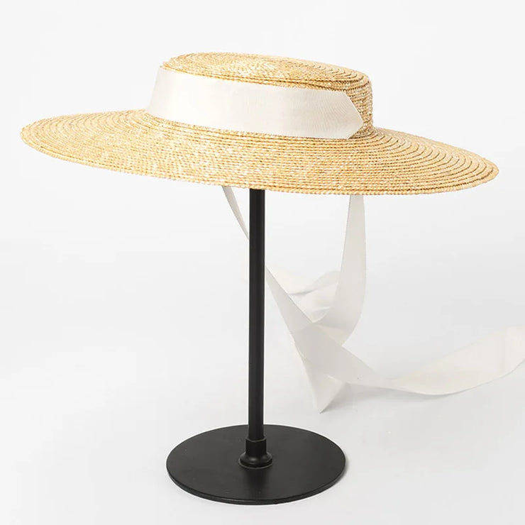 Château Soleil Wide-Brim Ribbon Hat