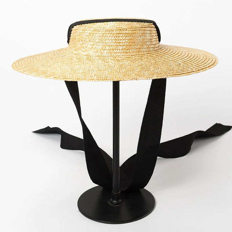 Château Soleil Wide-Brim Ribbon Hat