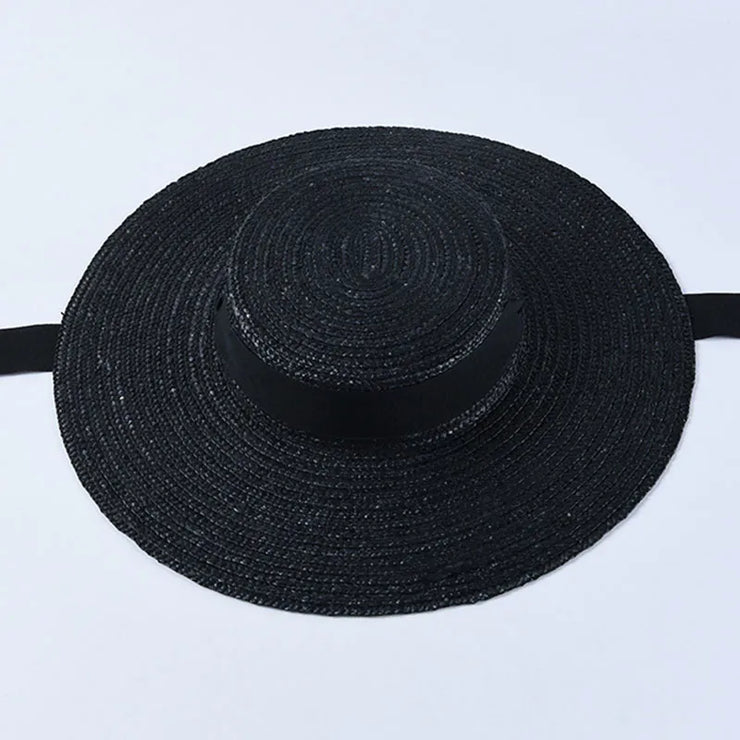 Château Soleil Wide-Brim Ribbon Hat