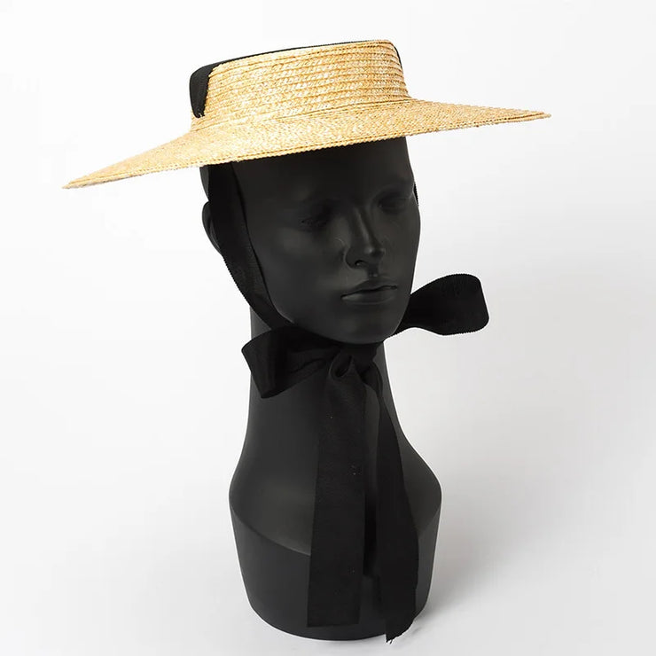 Château Soleil Wide-Brim Ribbon Hat