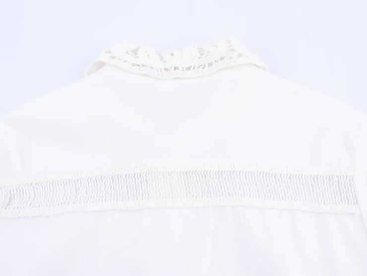 Chantelle Lace Trim Blouse – Classic French Elegance