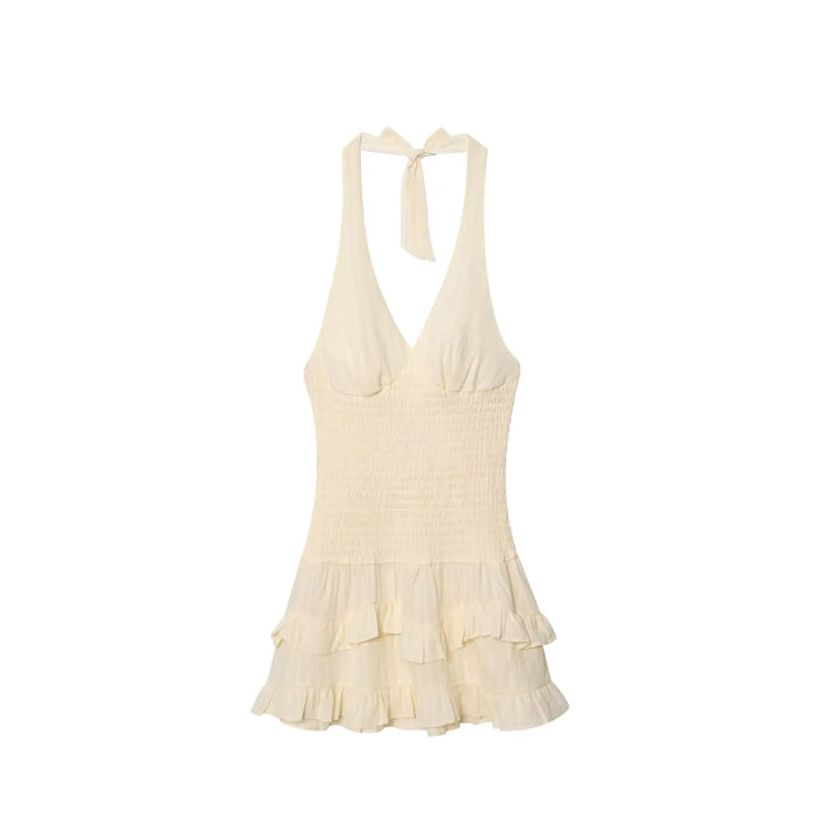Summer Muse Ruffled Halter Mini Dress