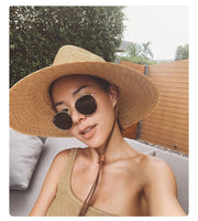Fashionable Straw Wide Brim Sun Hat for Women
