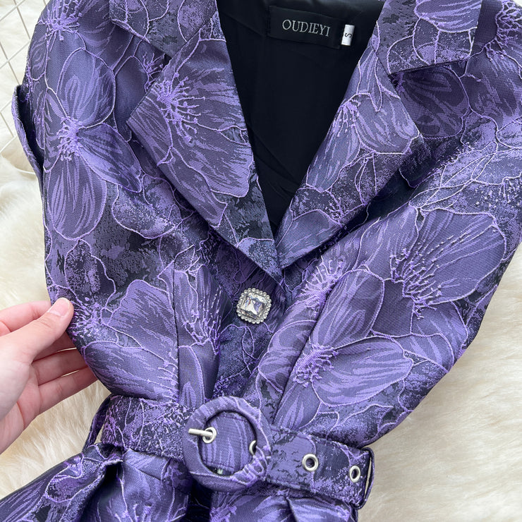 Baroque Bloom Jacquard Midi Dress