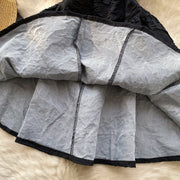 Textured Noir Strapless Midi Dress