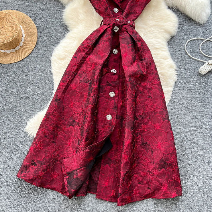 Baroque Bloom Jacquard Midi Dress