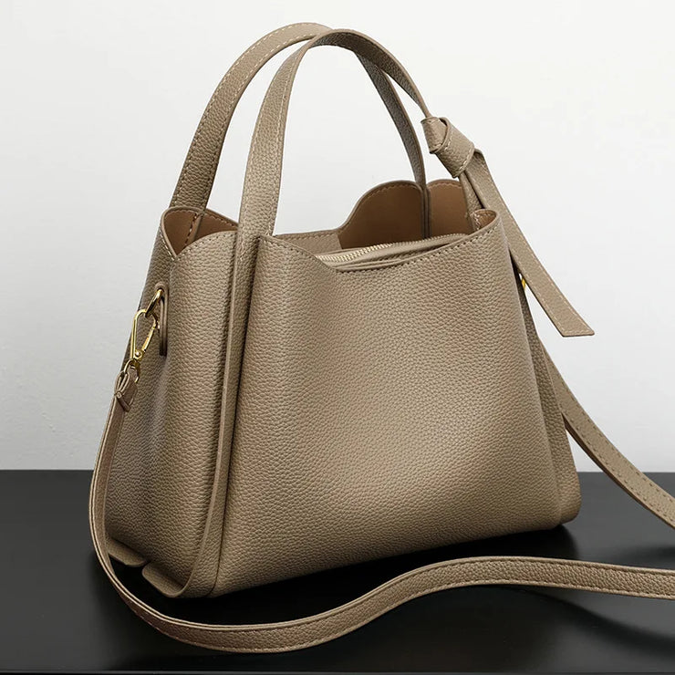 Aria Luxe Pebbled Bucket Bag