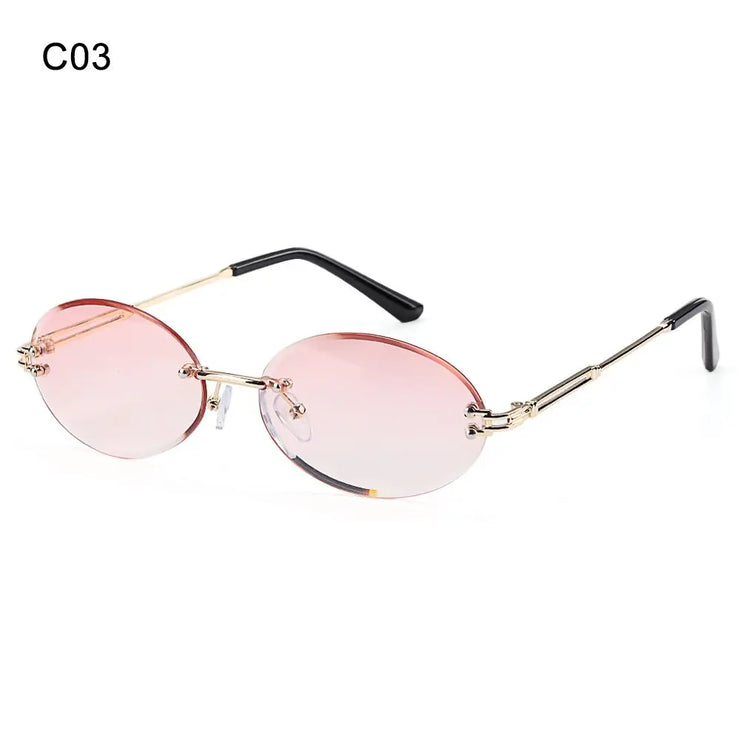 Celestia Oval Rimless Gradient Sunglasses – 12 Color Editions