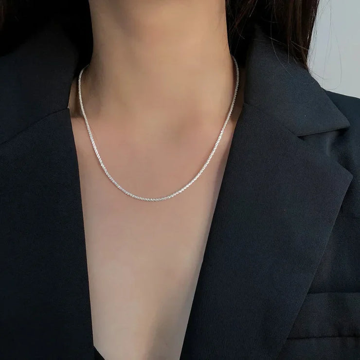 Lustra™ Minimalist Stainless Steel Sparkle Chain Necklace