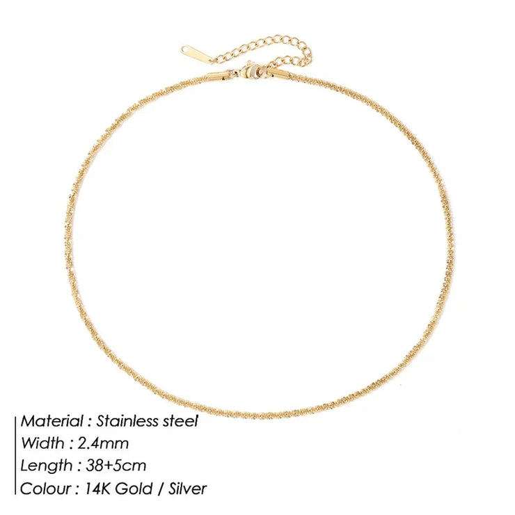Lustra™ Minimalist Stainless Steel Sparkle Chain Necklace
