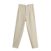 Autumn Trouser Suits High Waisted Office Casual Woman Pants