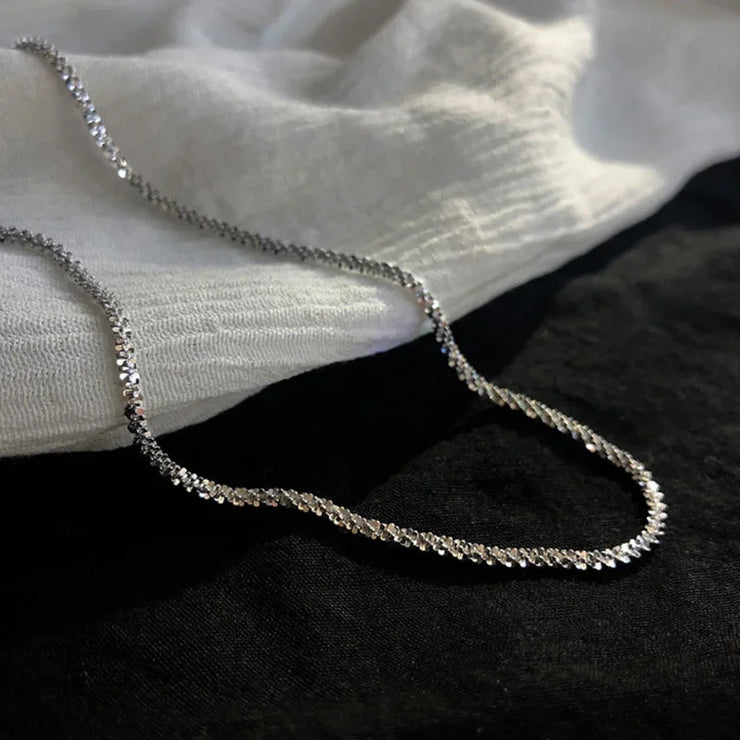Lustra™ Minimalist Stainless Steel Sparkle Chain Necklace