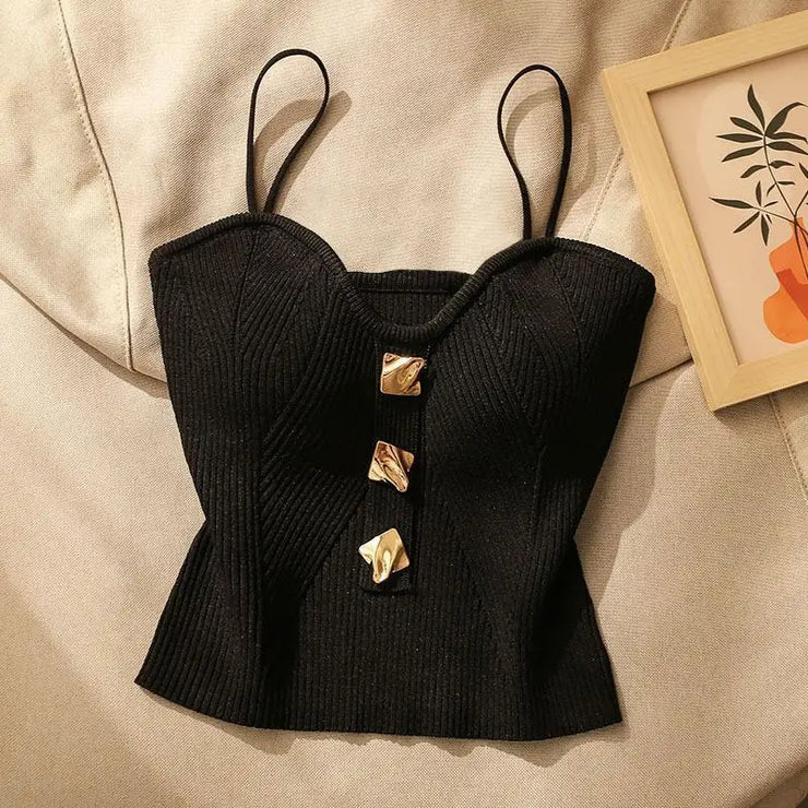 Sculpted Elegance Knit Corset Tank