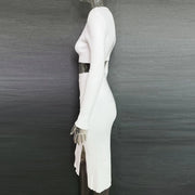Knit Two-Piece stylish skirt & V Neck Outfit Set