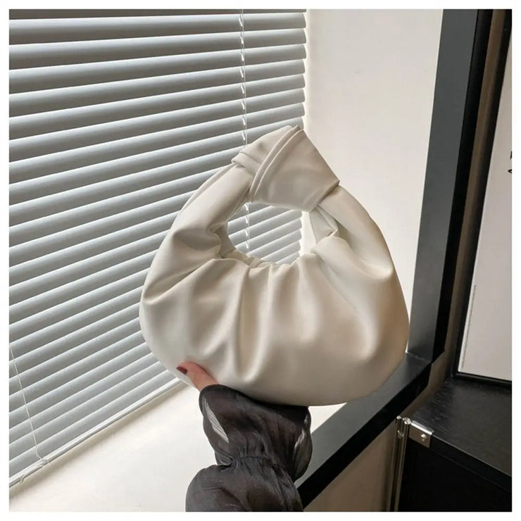 Luna Puff Ruched Half-Moon Shoulder Bag