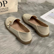 Loafers Beige Moccasins Flat Woman Footwear Luxury Leather Shoes
