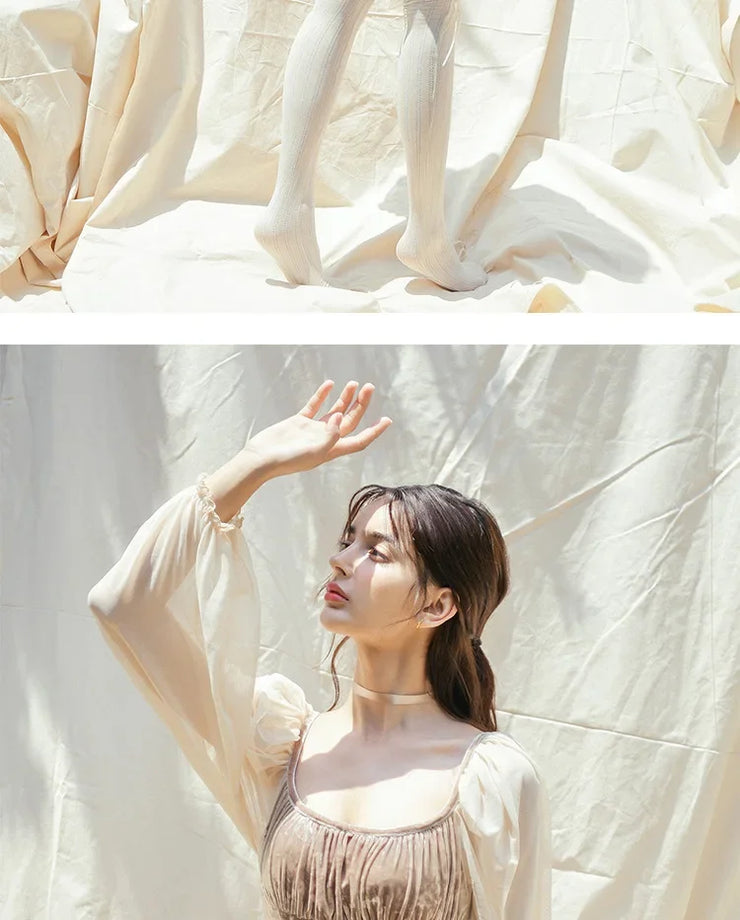 White One-Piece Velvet Backless Swimwear for Women