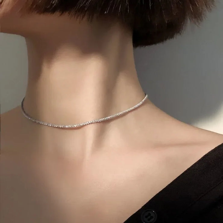 Lustra™ Minimalist Stainless Steel Sparkle Chain Necklace