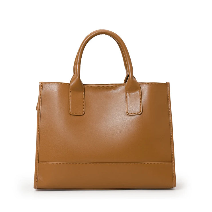 Classic Genuine Leather Structured Tote Bag