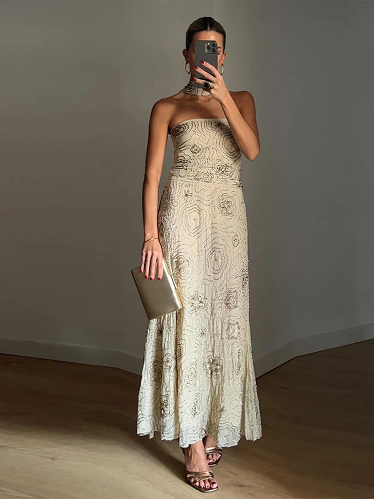 Women Halter Sleeveless Backless Tanks Slim Mermaid Long Skirt