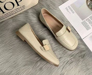Loafers Beige Moccasins Flat Woman Footwear Luxury Leather Shoes