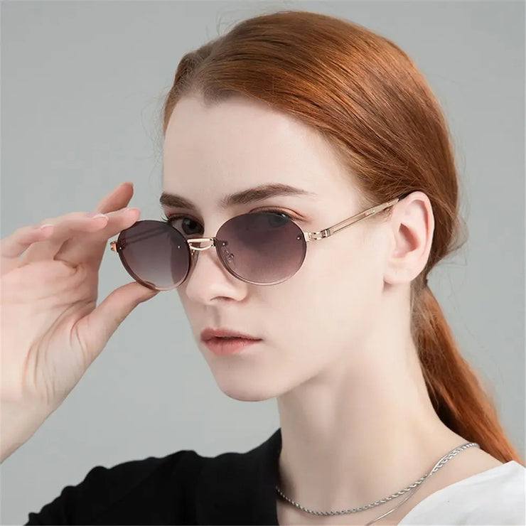 Celestia Oval Rimless Gradient Sunglasses – 12 Color Editions