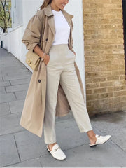 Autumn Trouser Suits High Waisted Office Casual Woman Pants