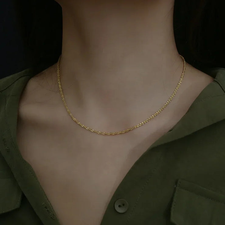 Lustra™ Minimalist Stainless Steel Sparkle Chain Necklace