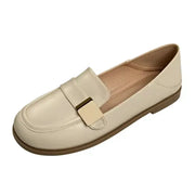 Loafers Beige Moccasins Flat Woman Footwear Luxury Leather Shoes