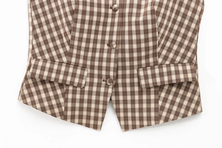 Heritage Checkered Vest & Skirt Co-Ord Set