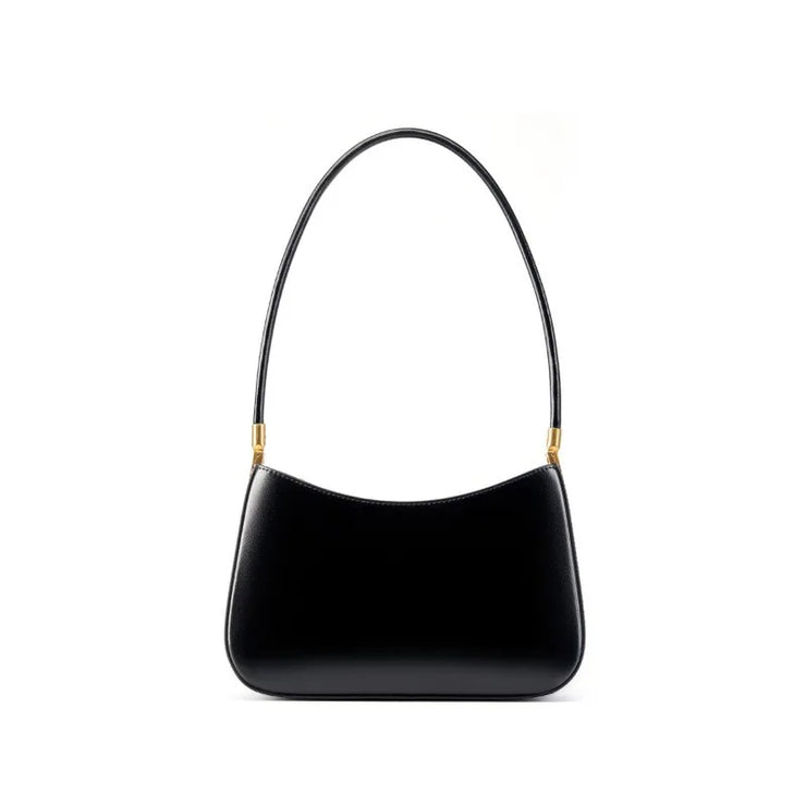 Classic Curve Shoulder Bag – Genuine Leather Elegance
