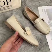 Loafers Beige Moccasins Flat Woman Footwear Luxury Leather Shoes