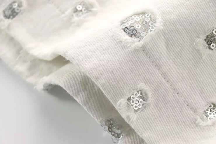 Radiant Sequin-Embroidered Vest & Skirt Set